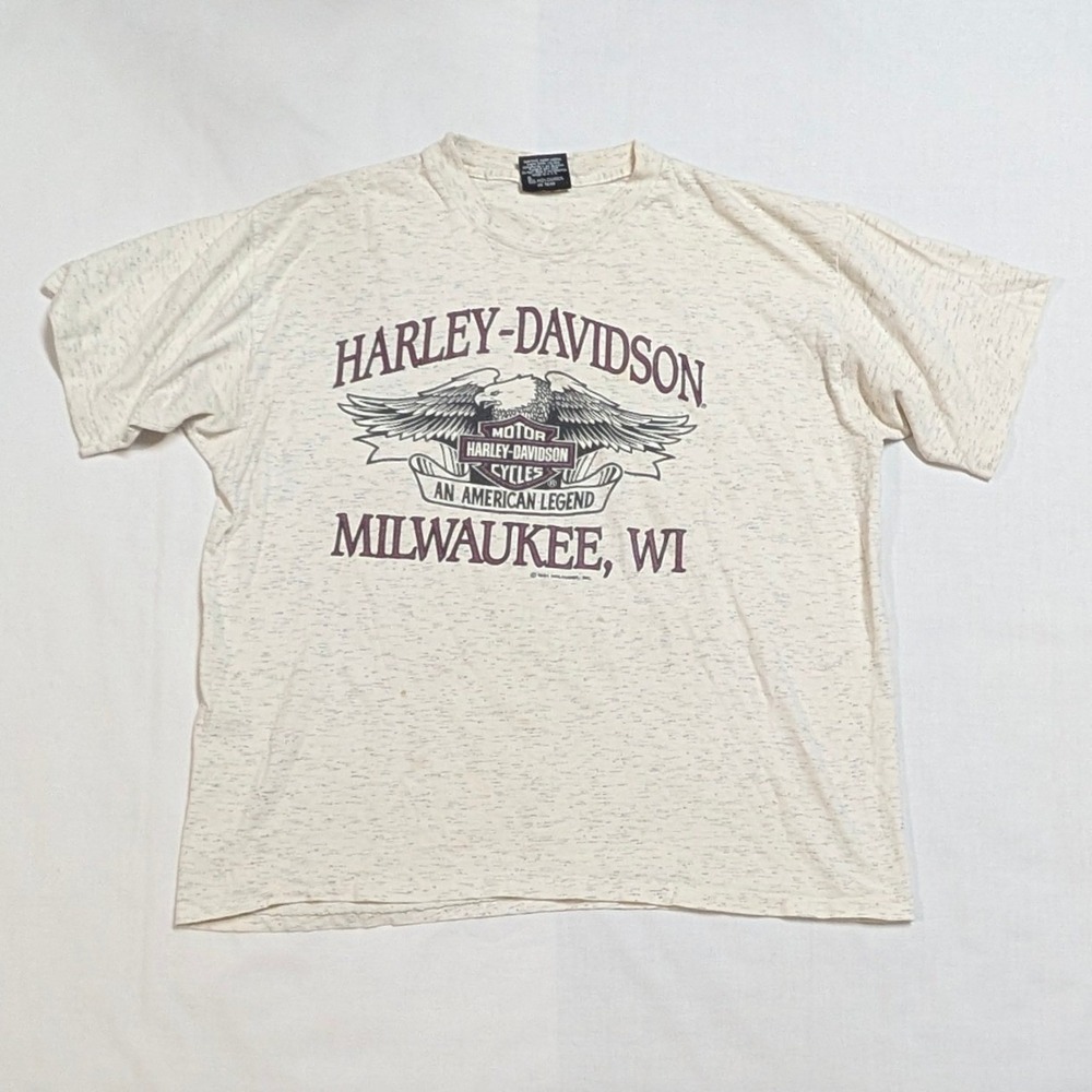 Vintage Harley-Davidson Milwaukee WI T-Shirt Mens Large Gray Holoubek USA Made